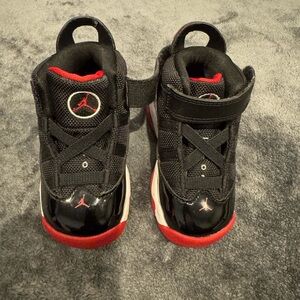 Jordan Black and Red High-Top Sneakers